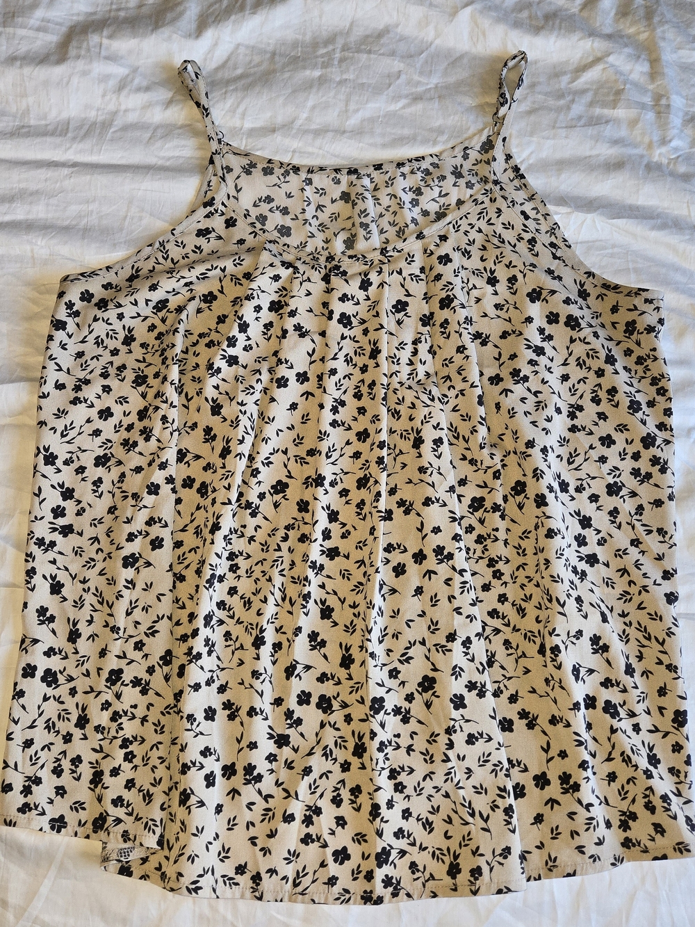 SHEIN Beige Cami with Black Floral Print